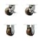 Service Caster 6'' Heavy Duty High Temp Phenolic Swivel Caster Set 2 Brakes 2 Rigid, 4PK CRAN-SCC-KP92S630-PHRHT-SLB-2-R-2 - alternate 1